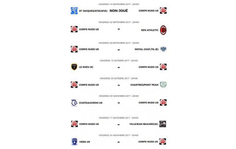 Vétérans - Calendrier phase aller
