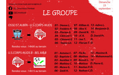 Convocation Dimanche 23 Septembre